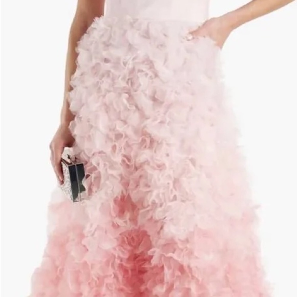 Chic Ruffled Pink Prom Dress